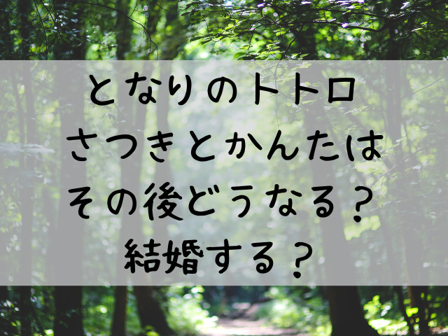 となりのトトロさつきとかんたはその後どうなる 結婚するのか2人の今後も考察 つれづれブログ