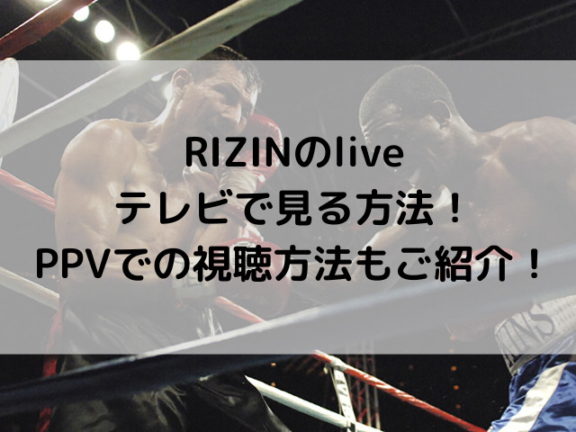 rizin live テレビで見る方法